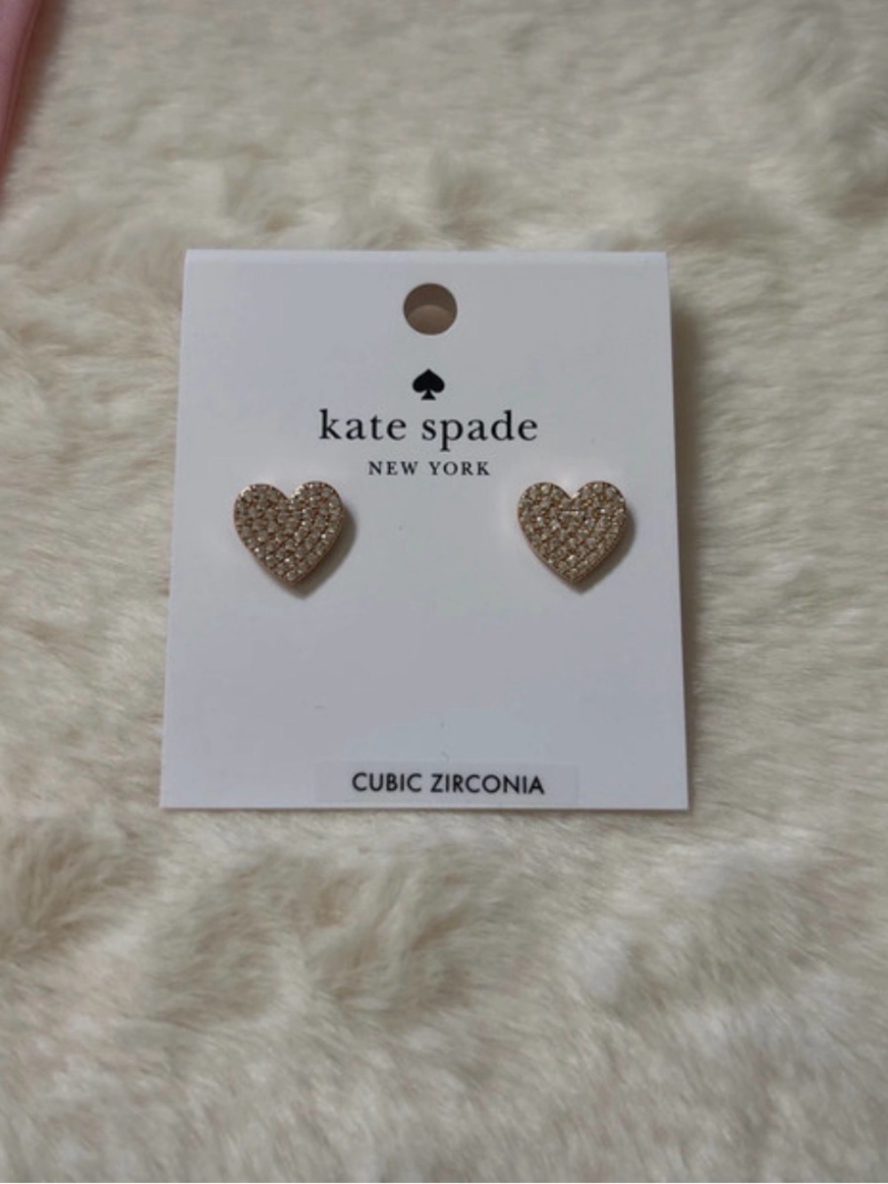kate spade Gold-Tone Pave Heart Stud Earrings